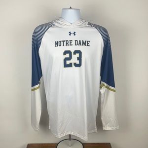 Large Under Armour Notre Dame Hooded Jersey Longsleeve